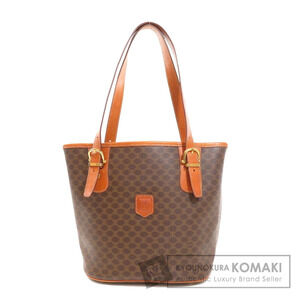Celine Macadam Leather Brown Shoulder Tote Bag